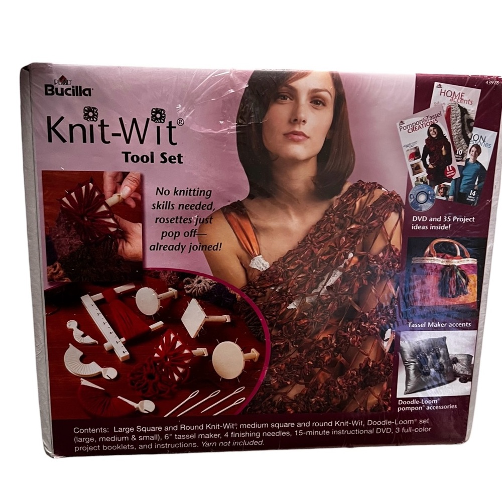 NEW SEALED Knit-Wit Complete Tool Set Kit Easy Knitting Craft Loom Square Round
